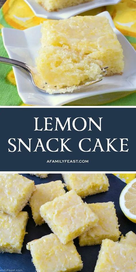 8x8 Cake Recipe, Family Feast Recipes, Lemon Snack, Lemon Sweets, Snack Cake Recipe, Feast Recipes, Tasty Cakes, Yummy Deserts, Lemon Dessert