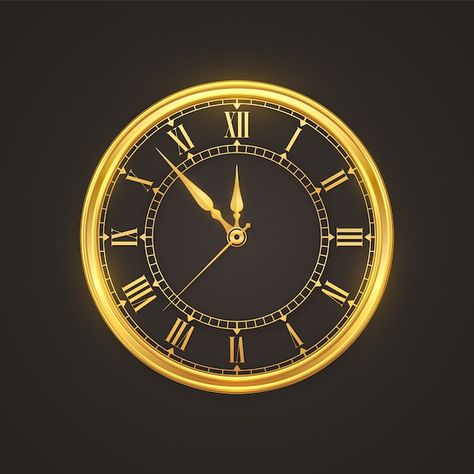 Vector golden shiny watch with countdown... | Premium Vector #Freepik #vector #gold-clock #gold-watch #2021-gold #old-clock Digital Clock Design, Anime Face Drawing, Bts Wallpaper Desktop, Roman Numeral Clock, Jewellery Photography Inspiration, Watches Logo, Gold Clock, Best Nature Images, Golden Wall