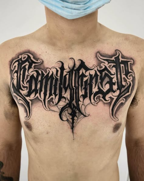 101 Best Name on Chest Tattoo Ideas That Will Blow Mind! Name On Chest Tattoo, Chest Tattoo Words, Chest Tattoo Fonts, Chest Tattoo Lettering, Women Chest Tattoo, Mind Tattoo, Chest Tattoo Ideas, Small Chest Tattoos, Necklace Tattoo