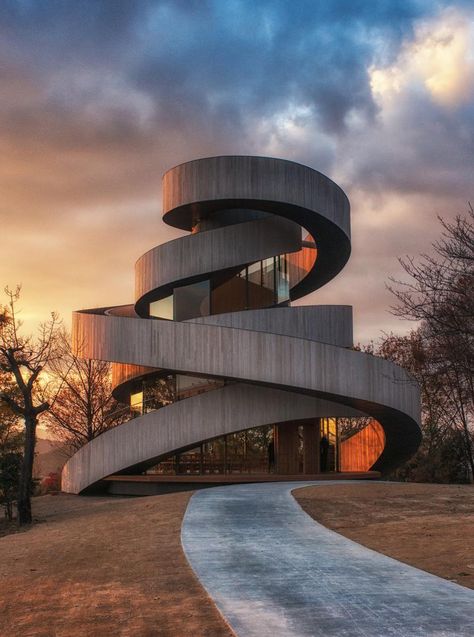 "Ribbon Chapel" ~ by Hiroshi Nakamura & NAP Co., Ltd. ~ Miks' Pics "Modern Architecture" board @ http://www.pinterest.com/msmgish/modern-architecture/ Onomichi Japan, Ribbon Chapel, Hiroshi Nakamura, Architecture Cool, Architecture Unique, مركز ثقافي, Modern Architecture Building, Unusual Homes, Interesting Buildings