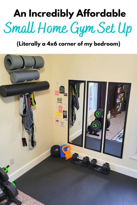 Gym Corner, Mini Gym At Home, Gym Bedroom, Mini Gym At Home Ideas, Home Gym On A Budget, Mini Home Gym, Home Gym Organization, Small Home Gym Ideas, Home Gym Basement