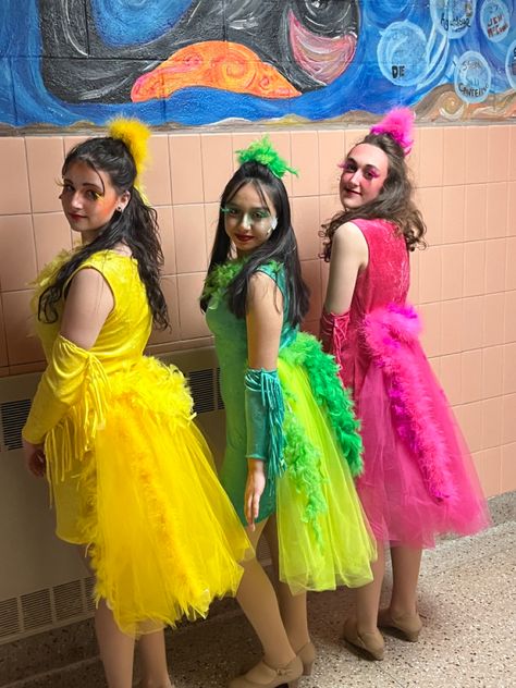 Seussical Jr Costumes, Bird Girls Seussical Costumes, Seusical Musical Costumes, Mayzie La Bird, Suessical Costumes, Seussical Musical, Bird Costumes, Seussical Jr, Seussical Costumes