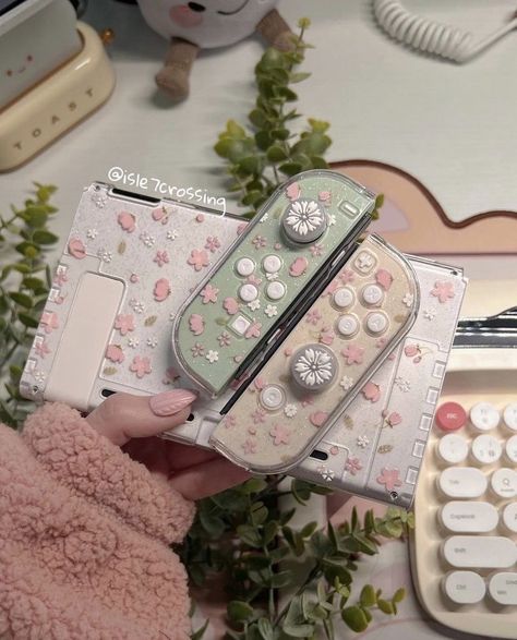 Nintendo Switch Case, Kawaii Games, Gamer Setup, Pink Sakura, Gamer Room Decor, Video Game Room Design, Nintendo Switch Accessories, Nintendo Switch Games, Gamer Room