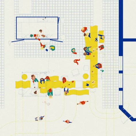 Playful Architecture Drawings, Colour Palette Architecture, Architecture Graphics Illustration, Plan Diagram Architecture, Tactile Architecture, Architecture Illustration Graphics, Arched Architecture, Diagrams Architecture, Architecture Process