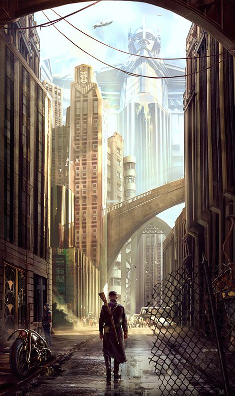 ArtStation - Dieselpunk tales , Nagy Norbert Dieselpunk City, Dieselpunk Art, Steampunk City, Art Steampunk, Arte Punk, Diesel Punk, Style Steampunk, Fantasy City, Steampunk Art