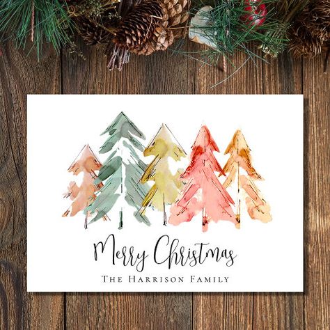 Gold Merry Christmas 2 Family Photo Personalized Holiday Card #zazzle #weddinginvitations #birthdayinvitations #babyshowerinvitations #zazzleinvitations #monogram #businesscards #graduation #homedecor Pine Tree Watercolor, Muted Sage Green, Watercolor Christmas Cards Diy, Abstract Watercolors, Watercolor Holiday Cards, Painted Christmas Cards, Christmas Pine Tree, Watercolor Holiday, Christmas Stock Photos