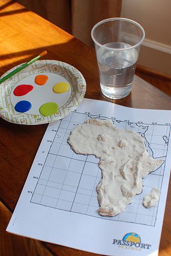 Geography Art Projects, Geography For Preschoolers, Continent Projects For Kids, August Homeschool Activities, Social Studies For Preschool, Geography Project Ideas, Activities For 4th Graders, Geography Crafts, Salt Dough Map