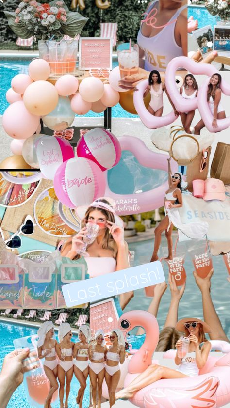 Bachelorette Party Pool Ideas, Pool Party Bachelorette Theme, Bachelorette Party Themes Pink, Bachelorette Swim Party, Shore Bachelorette Party, Bali Hens Party, Pool Day Bachelorette Party, Beach Bach Trip Themes, Bachlorette Party Ideas Themes Pool