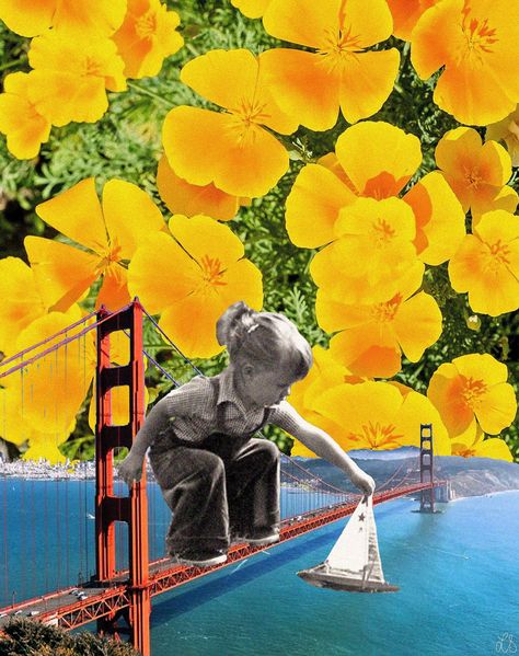 San Fran Sailin' - Art Print or Digital Download Surreal Collage Art, Collage Art Projects, Paper Collage Art, Surreal Collage, Magazine Collage, Collage Design, San Fran, 인물 사진, Pics Art