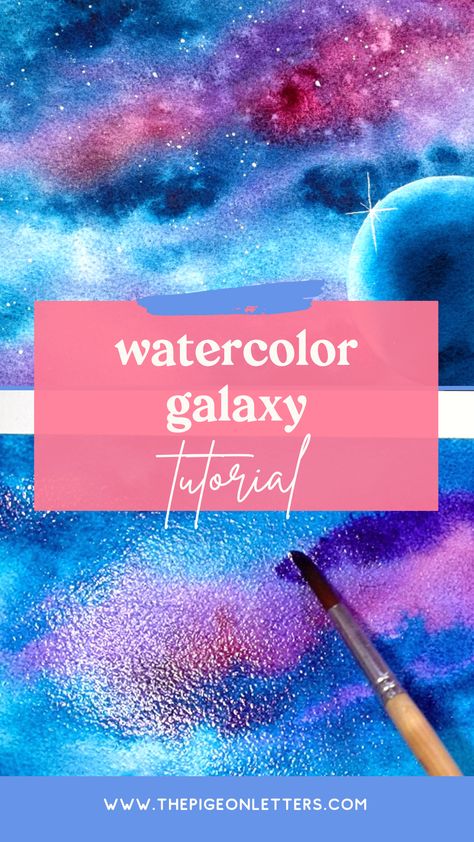 How to Watercolor a Galaxy with Depth and Dimension Procreate Gouache, Flat Painting, Magical Watercolor, Watercolor Night Sky, How To Watercolor, Space Watercolor, Planet Drawing, Learn Watercolor Painting, Drawing Procreate