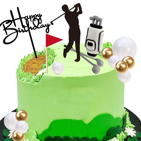 PRICES MAY VARY. Golf stand bag and clubs are clay 1 golf stand bag,2 golf clubs,1 red pennant, 10pcs color ball, 1 happy birthday sign. Perfect for golf theme birthday Golf Cake Topper with Stand Bag Clubs Ball Golf Birthday Cake Golf Themed Birthday Cakes For Men, Golf Theme Birthday, Golf Birthday Cake, Golf Cake Toppers, Golf Birthday Cakes, Birthday Golf, Happy Birthday Sign, Golf Cake, Golf Decor