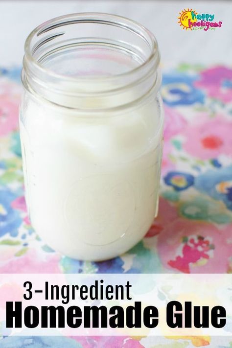 How to make Homemade Glue with 3 kitchen ingredient! This glue recipe is easy to make, and great for paper crafts or preschool craft projects! All you need is corn syrup, corn start, vinegar and water. #HappyHooligans #KidsArt #KidsCrafts #HomemadeArtSupplies #ToddlerCrafts #PreschoolCrafts #DaycareCrafts #CraftHacks #CraftRecipes Home Made Glue, Homemade Glue, Glue Recipe, How To Make Glue, My Crazy Good Life, Homemade Mod Podge, Diy Glue, Homemade Paint, Kitchen Ingredients