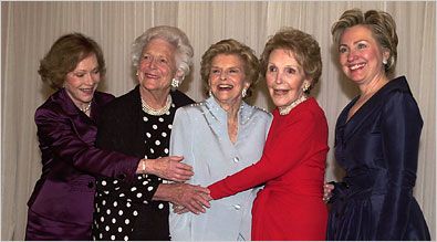 News about first ladies. Commentary and archival information about first ladies from The New York Times. First Lady Portraits, Ladies Picture, Presidents Wives, American First Ladies, Laura Bush, Betty Ford, Nancy Reagan, Barbara Bush, First Ladies