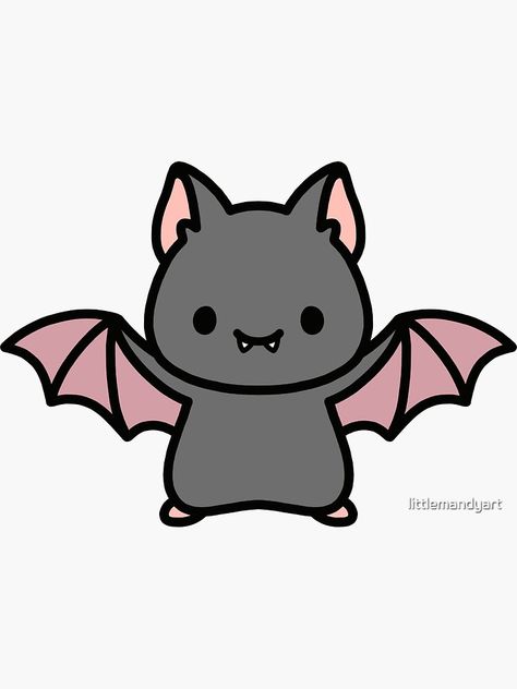 "Bat" Sticker by littlemandyart | Redbubble Halloween Drawings Doodles, Cute Halloween Drawings Doodles, Cute Halloween Doodles, Cute Halloween Drawings, Bat Sticker, Halloween Doodles, Cartoon Bat, Cute Easy Doodles, Cute Bat