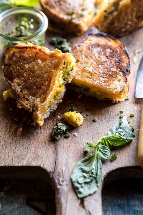 Breakfast Grilled Cheese with Soft Scrambled Eggs and Pesto | halfbakedharvest.com #breakfast #brunch #grilledcheese Breakfast Grilled Cheese, Soft Scrambled Eggs, Half Baked Harvest Recipes, Harvest Recipes, Half Baked Harvest, Savory Breakfast, Breakfast Brunch Recipes, Breakfast Dishes, Scrambled Eggs