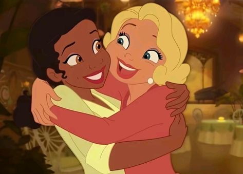 Princess Tiana And Lottie, Tiana And Charlotte Matching Pfp, Two Besties Cartoon, Lottie Costume, Lottie And Tiana, Kathy Core, Iconic Female Duos, Tiana And Lottie, Princess Lottie