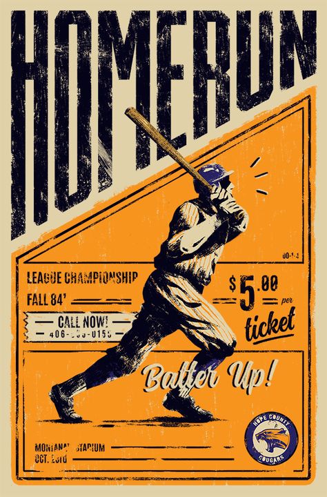 Retro Sports Poster, Vintage Sports Posters, Retro Sports Aesthetic, Baseball Graphic Design, Retro Poster Design, Baseball Graphics, Challenge Workout, Digital Painting Photoshop, Retro Signs