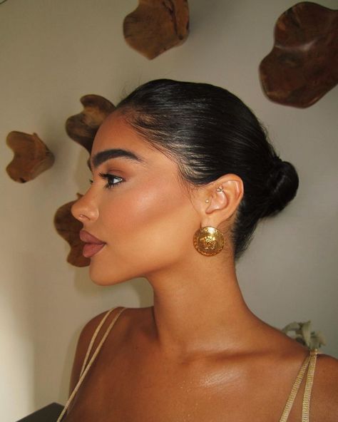 Amaya Colon, Brown Skin Makeup, Swag Makeup, Matte Makeup, Baddie Makeup, Pink Makeup, Kiss Makeup, Side Profile, Glam Makeup