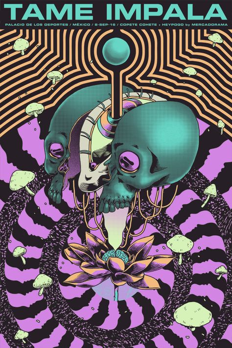 Tame Impala Poster on Behance Tame Impala Poster, Trippy Posters, Hippie Posters, Grunge Posters, Band Poster, Psy Art, Music Poster Design, Tame Impala, Music Artwork