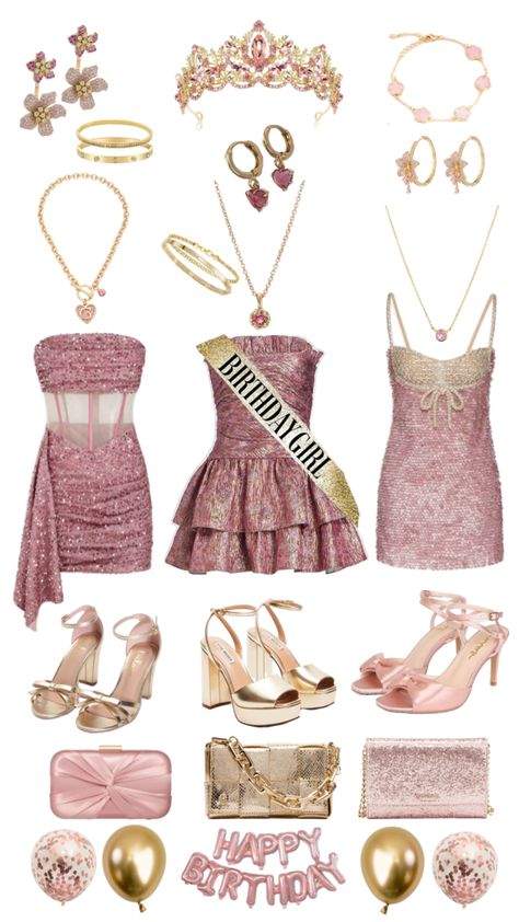 #pink #pinkbirthday #birthday #birthdayinspo #birthdaygirl #itgirl #fashioninspo #sweet16 #fyp 16 Birthday Outfit Ideas Sweet 16, 15 Birthday Dresses, 18th Birthday Party Outfit, Pink Outfits Aesthetic, Sweet 16 Outfits, 18th Birthday Outfit, Pink Sweet 16, 16th Birthday Outfit, Cute Birthday Ideas