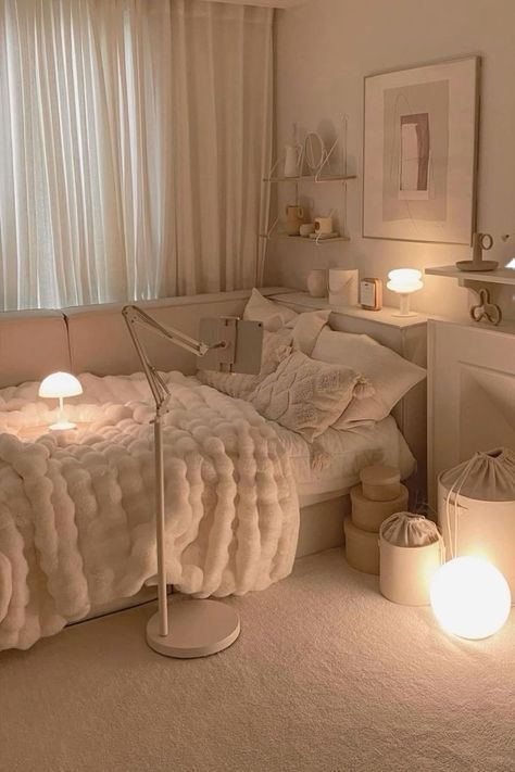 Beige Room, White Room Decor, Classy Bedroom, Dekorasi Kamar Tidur, Room Redesign, Redecorate Bedroom, Luxury Rooms, Room Makeover Bedroom, Room Makeover Inspiration