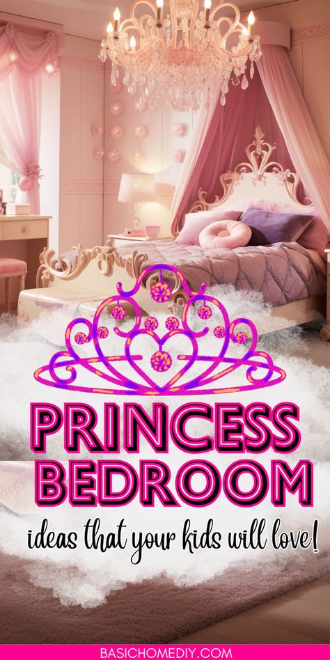 Find the 8 perfect pink princess bedroom ideas that you’ll love for your kids' room. Create a dreamy, royal pink room that is perfect for kids, toddlers, and teen girls, these stylish room design ideas offer bedroom inspiration for any age. Find luxury pink accents, cozy touches, paint ideas, cute pink decor, and wallpaper that works for small rooms, shared sisters' bedrooms, or a dorm. Plan a full room makeover or find girly inspo with these perfect pink princess dream bedroom ideas. Pink Bedrooms For Girls Kids, Princess Bedroom Ideas For Kids, Girls Princess Bedroom Ideas, Princess Bedroom Ideas Toddler, Girls Pink Bedroom Ideas, Pink Princess Bedroom, Princess Room Ideas, Dream Bedroom Ideas, Princess Bedroom Ideas