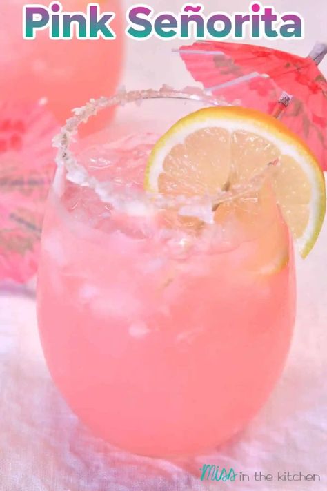 Pink Mixed Drinks, Vodka Party Punch, Pink Party Drinks, Pink Alcoholic Drinks, Alcoholic Fruit, Pink Lemonade Margarita, Tequila And Lemonade, Tequila Drinks Easy, Tequila Mixed Drinks