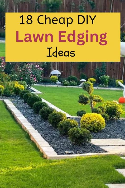 Garden Edging Ideas Cheap, Lawn Edging Ideas, Easy Landscaping Front Yard, Lawn Borders, Curb Appeal Landscape, Front Lawn Landscaping, Cheap Landscaping Ideas, Cozy Garden, Lawn Design