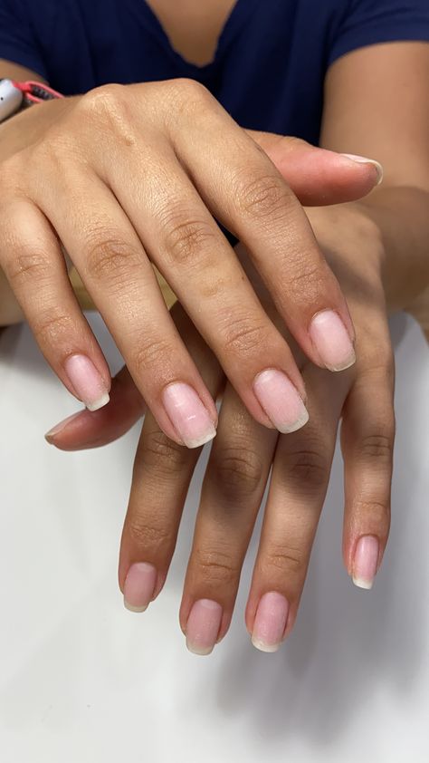 Nails Painted Natural, Short Natural Nails Shape, Shirt Squoval Nails, Natural Nails Unpolished, Natural Like Nails, Natural Glossy Nails, Filed Nails Natural, Fresh Manicure Natural, Russian Manicure Natural Nails