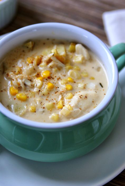 Best Crab And Corn Chowder, Seafood Corn Chowder Recipe, Crab And Corn Soup Recipes, Seafood Corn Chowder, Gourmet Soups, Christmas Seafood, Crab And Corn Chowder, Crab Bisque Recipe, Crockpot Corn