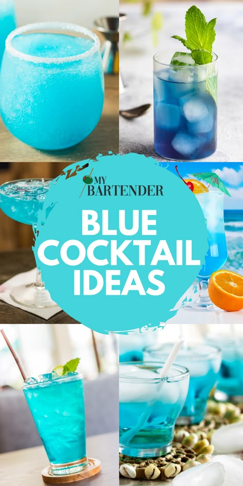 Alcholic Drink Aesthetic Blue, Tiffany Blue Cocktail Drink Recipes, Blue Cocktails For Wedding, Light Blue Drinks Alcohol, Light Blue Alcoholic Drink, Something Blue Signature Drink, Big Batch Blue Cocktails, Royal Blue Foods For Party, Blue Wedding Cocktails