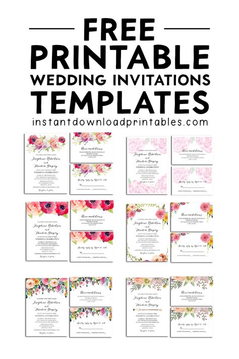 Wedding Printables Free Templates, Free Wedding Invitation Templates Editable, Canva Wedding Invitation Templates, Simple Wedding Invitation Cards, Wedding Invitations Templates Free, Invitations Wedding Template, Wedding Invitations Templates Design, Free Wedding Samples, Free Printable Wedding Invitation Templates