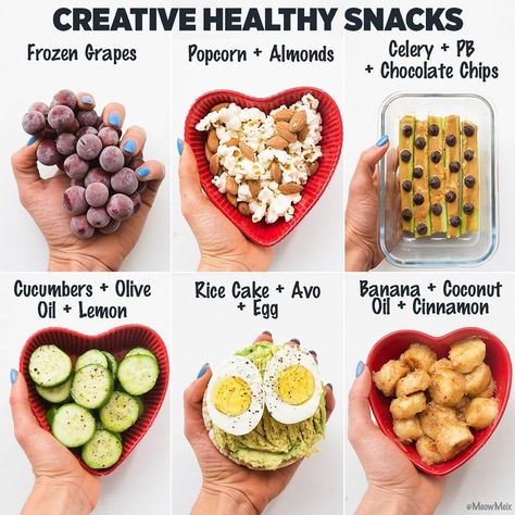 In order to make it easier for her followers, Meixner provides easy and creative snack ideas on her account as well. Creative Snack Ideas, Creative Healthy Snacks, Healthy Food Swaps, Creative Snacks, Food Swap, Snack Ideas, Healthy Meal Prep, Healthy Snacks Recipes, Clean Eating Snacks