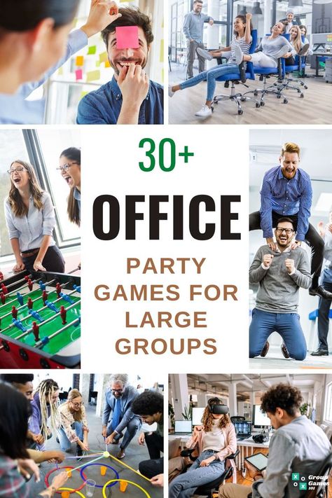 30+ office party games for large groups Team Games For Adults Parties, Adult Party Games For Large Groups Team Building, Game Night Ideas For Large Groups, Team Building Party Ideas, Fun Company Party Games, Olympic Office Games, Corporate Event Games Ideas, Board Game Tournament Ideas, Fun Group Games For Adults Funny