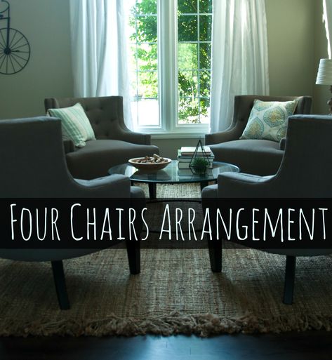 Four Chairs Sitting Room Arrangement 4 Chair Conversation Area Sitting Rooms, Living Room Four Chairs, Mismatched Chairs Sitting Area, Four Chairs Living Room, Sitting Area With 4 Chairs, 4 Chair Sitting Area, Living Room With Just Chairs, Living Room With Four Chairs, 4 Chairs Sitting Area Living Rooms