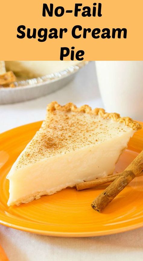 Rich and creamy, easy to make no-fail Sugar Cream Pie that sets up every time. Sugar Cream Pie Recipe, Snickers Torte, Blueberry Cream Pies, Sugar Cream Pie, Banana Cream Pie Recipe, Coconut Cream Pie Recipes, Ham Dinner, Baking School, School Recipes