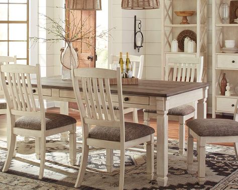 Amazon.com - Signature Design by Ashley D647-25 Bolanburg Rectangular Dining Room Table - Tables Fantasy Beach, Rectangular Dining Room Table, Set Meja Makan, Ashley Homestore, Table Large, Прикроватные Тумбочки, Cottage Furniture, Beautiful Cottages, 5 Piece Dining Set