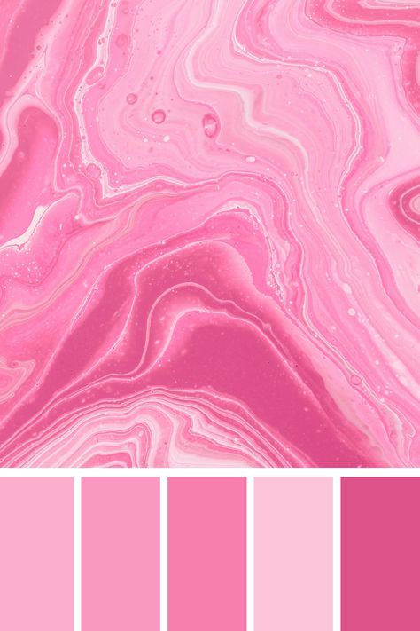 An abstract marbled design featuring a vibrant pink color palette. The swirling patterns and varying shades of pink create a dynamic and eye-catching visual effect, full of movement and texture. Magenta Pink Color Palette, Color Scheme Generator, Pink Color Palette, Pink Palette, Color Palette Pink, Different Shades Of Pink, Palette Color, Color Harmony, Color Palette Generator