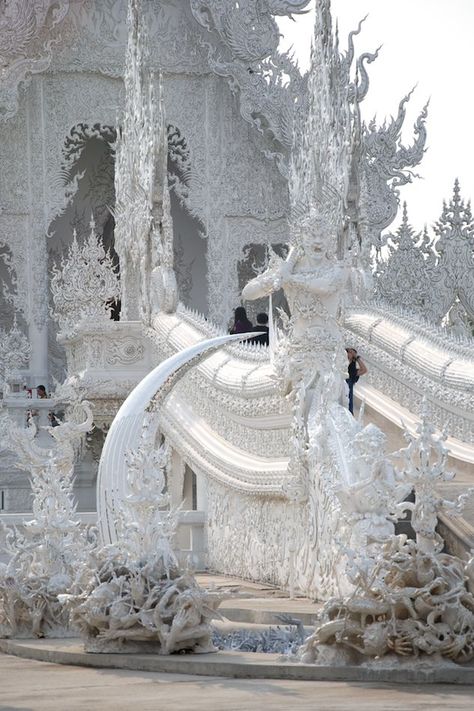 White Temple Thailand, Magnificent Architecture, Ancient Civilisations, Chiang Rai Thailand, White Temple, Chiang Rai, Awesome Pictures, Buddhist Temple, Place Of Worship