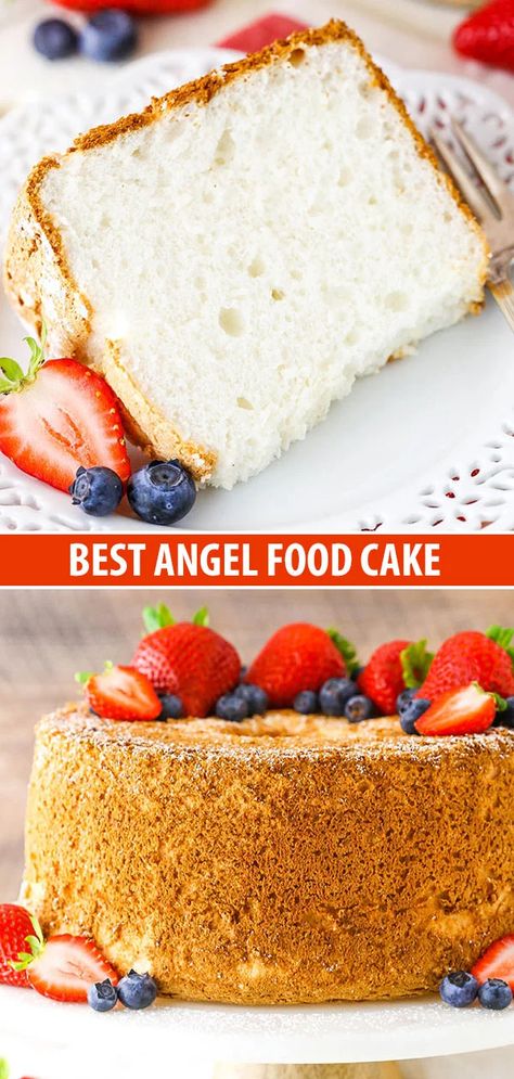 Best Angel Food Cake, Sugar Recipes, Food Cookies, Angel Cake, Angel Food Cake, Food Cake, Angel Food, Savoury Cake, Easy Cake Recipes