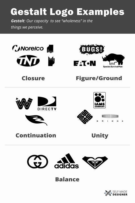 Logo Design Rules, Gestalt Theory, Great Logo Design, The Principles Of Design, Logo Examples, Interior Design Sketchbook, Logo Design Examples, Examples Of Logos, Visual Communication Design