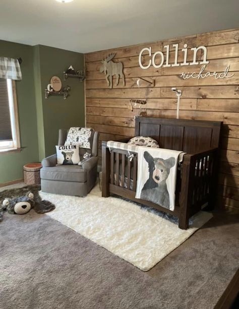 Rustic Nursery Room Ideas, Rustic Baby Rooms, Cabin Nursery, Rustic Baby Boy Nursery, Country Baby Rooms, Country Nursery, Home Decor Ideas Bedroom, Boy Nursery Themes, Baby Boy Nursery Themes