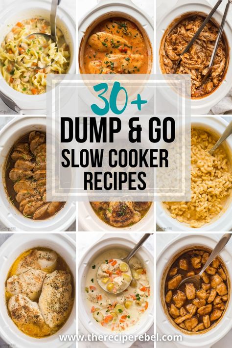 beforehand — simply throw it in and walk away! Easy crock pot dump meals for busy weeknights and back to school! Chicken, beef, pork, or vegetarian — there’s something for everyone! #slowcooker #crockpot | easy crockpot meals | slow cooker recipes | crock pot recipes | slow cooker dinners | dinner ideas | slow cooker soup | crockpot chicken Crockpot Dump Recipes, Easy Dinner Recipes Crockpot, Easy Crockpot Dinners, Slow Cooker Beef Stew, Slow Cooker Dinner, Crockpot Dishes, Easy Slow Cooker Recipes, Dinner Recipes Crockpot, Crockpot Recipes Slow Cooker