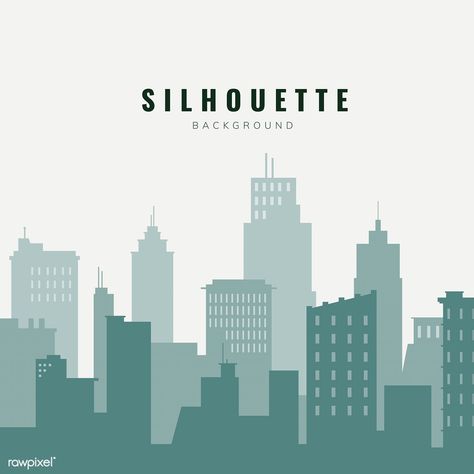 Green and beige silhouette cityscape background vector | free image by rawpixel.com / Aum Building Illustration Vector, Cityscape Silhouette, Skyline Illustration, Building Silhouette, Free Vector Backgrounds, Skyline Silhouette, 그림 낙서, City Vector, Skyline Design