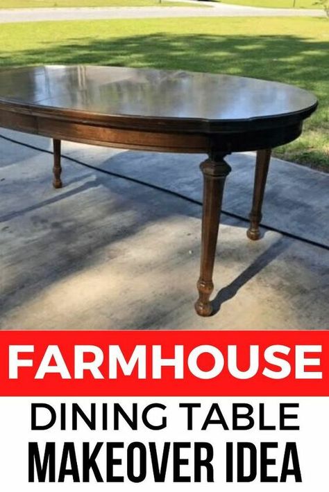 Farmhouse Dining Table Makeover, Diy Farmhouse Dining Table, Farmhouse Upcycle, Table And Chairs Makeover, Diy Table Makeover, Oval Kitchen Table, Dining Chair Makeover, Dining Room Table Makeover, Oval Dining Room Table