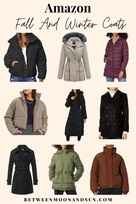 Find stylish and trendy Fall and Winter Coats for women from Amazon 2023. Affordable and reliable parkas, trench coats and jackets to feel cozy in when the weather gets colder. #wintercoats #fallcoats #trenchcoat #winteroutfits #jackets #parkas #winterfashion Trendy Winter Jackets For Women, Women’s Winter Coat, Types Of Coats For Women, Winter Coat Outfits Casual, Trendy Winter Coats, Amazon 2023, Winter Jackets For Women, Coat Outfit Casual, Trendy Winter Jackets