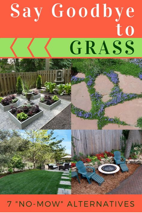 If you can’t grow grass or it’s just too much maintenance, then we have some alternative landscaping ideas for you. Get a grass-free lawn, but still have the space you want to relax and play. These no-mow yards will change your ideas about landscaping! Backyard Grass Alternative, Backyard Grass Landscaping, Grass Alternative, No Grass Backyard, Lawn Alternatives, Grasses Landscaping, Low Maintenance Landscaping, Inspire Me Home Decor, Landscape Plans