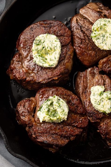 The Best Filet Mignon Ever, with Garlic-Herb Compound Butter - 40 Aprons Filet Mignon Dinner Ideas Sides, Dinner Ideas Comfort Foods, Best Filet Mignon Recipe, Best Filet Mignon, Herb Compound Butter, 40 Aprons, Mignon Steak