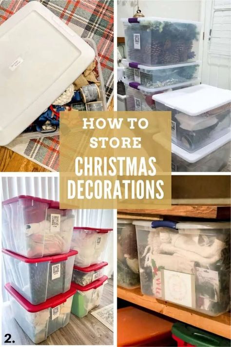 Explore creative ideas on how to store and organize your holiday ornaments, lights, and festive decor efficiently. Keep your holiday spirit intact year after year with these clever storage tips. Holiday Storage Room Ideas, How To Organize Holiday Decorations, Christmas Ornament Organization, How To Organize Seasonal Decorations, Christmas Organization Storage, Organize Holiday Decor, Christmas Decor Organization, Christmas Decoration Storage Ideas, Christmas Decor Storage Ideas