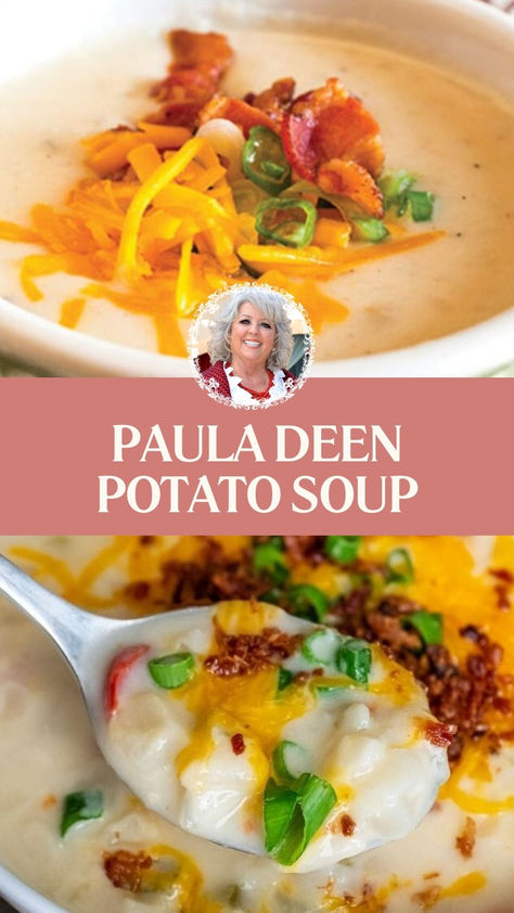 Paula Deen Potato Soup Paula Deen Potato Soup Recipe, Paula Deans Potato Soup Recipe, Paula Dean Potato Soup Easy, Trisha Yearwood Potato Soup, Potato Soup Made With Chicken Broth, Crockpot Potato Soup Paula Deen, Potato Soup With Country Gravy, Potato Soup With Cream Cheese Stove Top, Paula Deen Crockpot Potato Soup